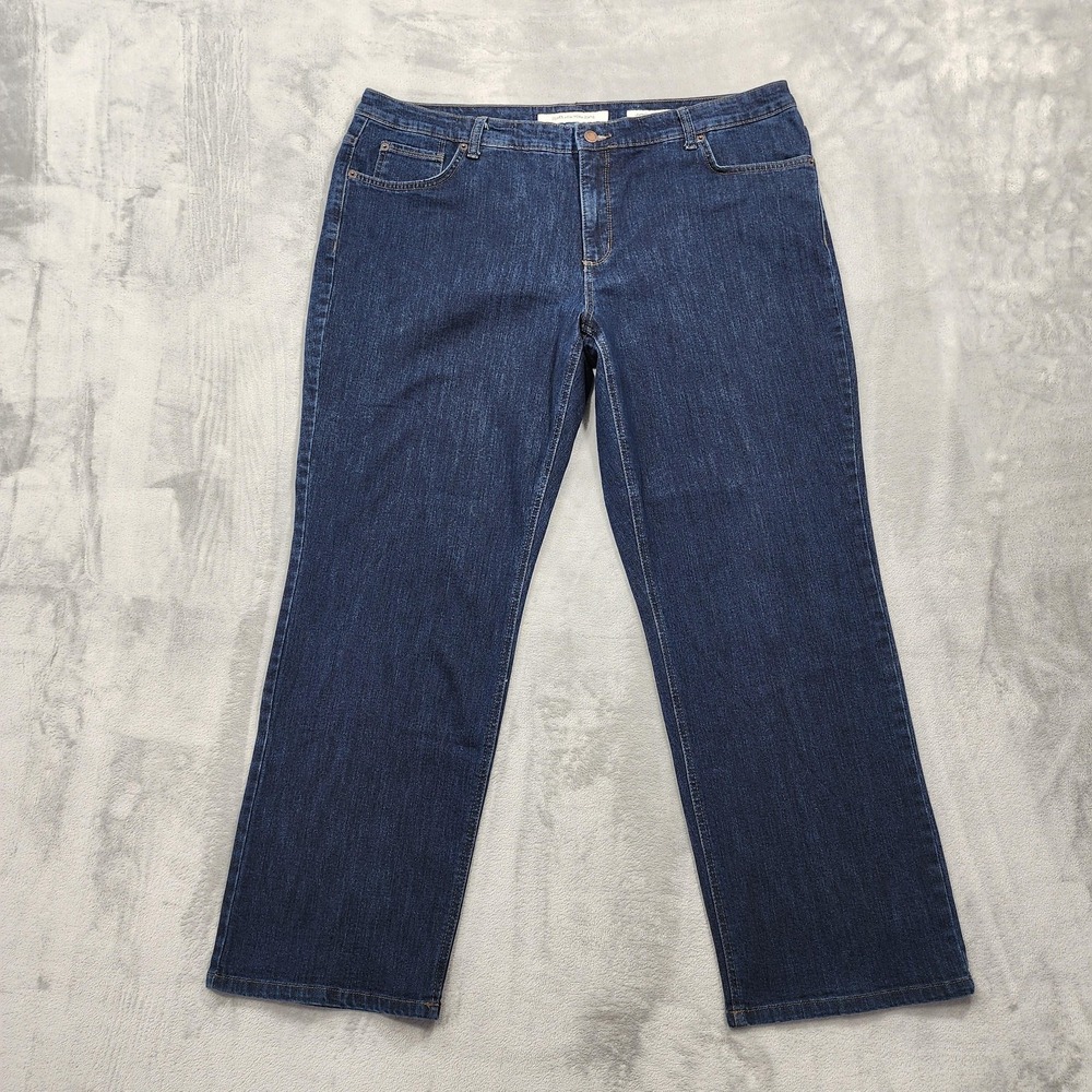 Jones‎ New York Jeans Womens 20WP PETITE Blue High Rise Lexington Straight